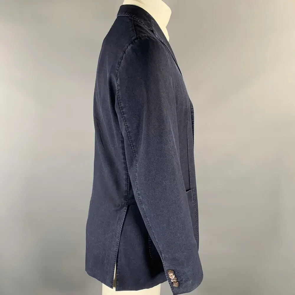 BOGLIOLI Chest Size 40 Navy Wool Notch Lapel Sport Coat